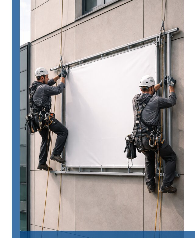 Монтаж наружной рекламной вывески в Канаше под ключ