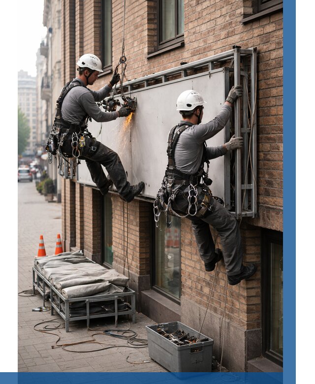 Демонтаж рекламной вывески в Канаше от 6677 р. | ВЫСОТНИК-Кна