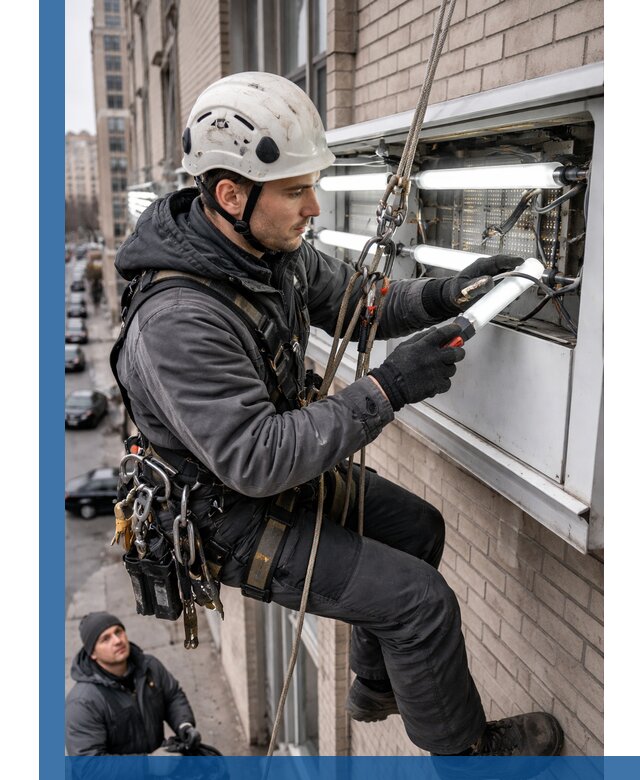 Профессиональная замена ламп в наружной вывеске в Канаше
