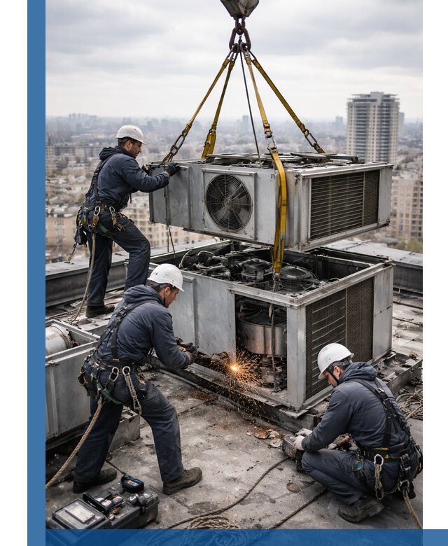 Демонтаж крышной установки в Канаше любой сложности