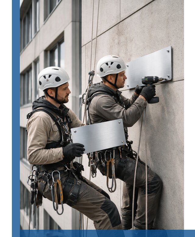 Монтаж табличек и указателей в Канаше для зданий и сооружений