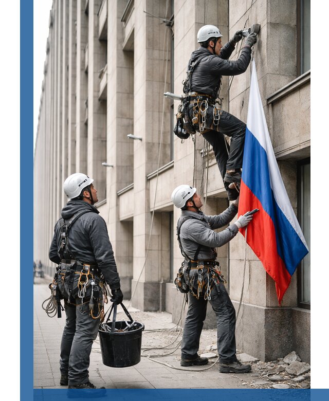 Профессиональная установка флагов на фасаде в Канаше