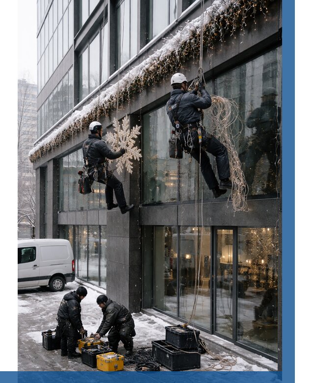 Демонтаж новогоднего оформления в Канаше от 5650 р. | ВЫСОТНИК-Кна