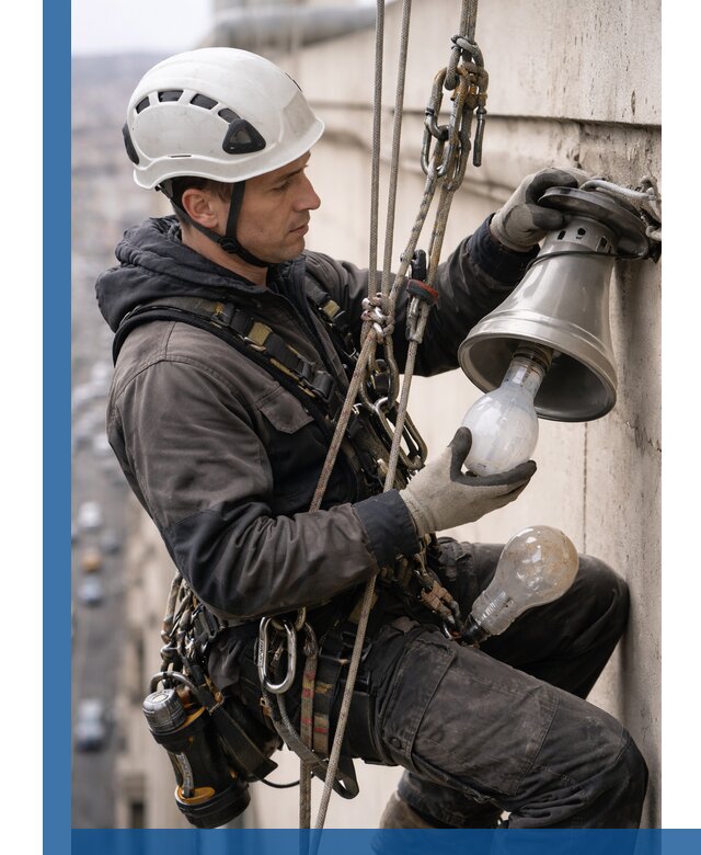 Замена ламп на высоте в Канаше профессионально и быстро