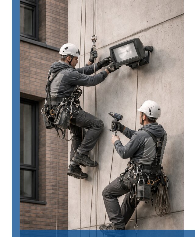 Профессиональный монтаж фасадных прожекторов в Канаше под ключ