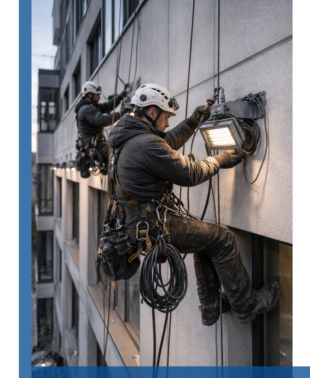 Монтаж фасадного освещения в Канаше установка и подключение