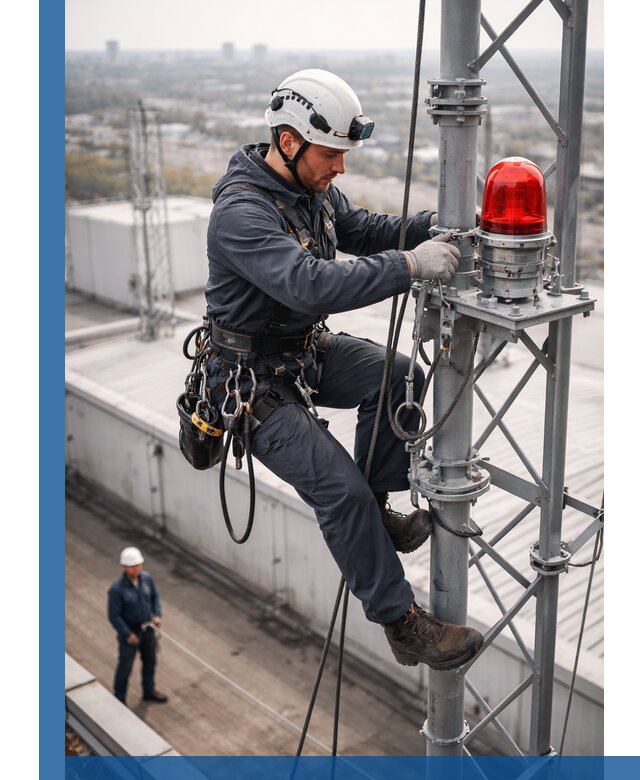 Монтаж заградительных огней и обслуживание объектов в Канаше