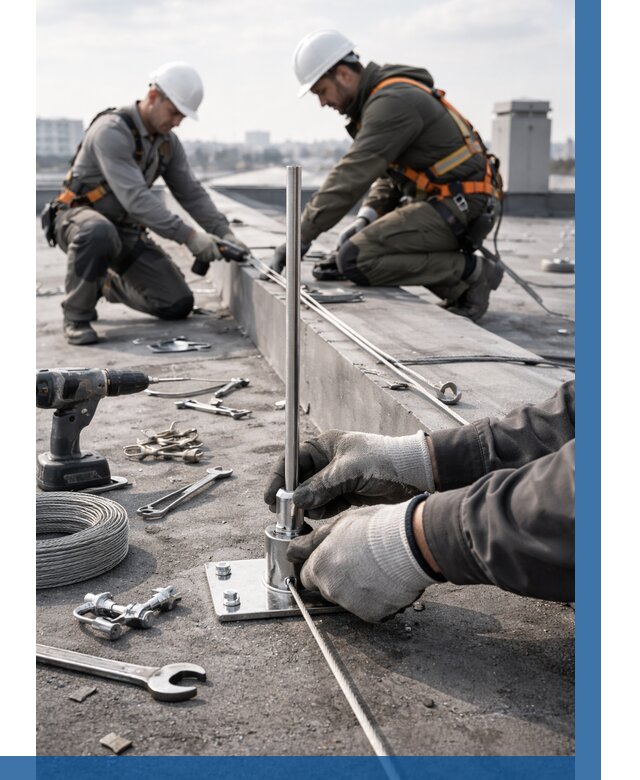 Монтаж молниезащиты на кровле в Канаше цена от 25680 р. | ВЫСОТНИК-Кна