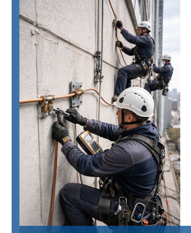 Монтаж системы заземления здания и молниезащиты в Канаше