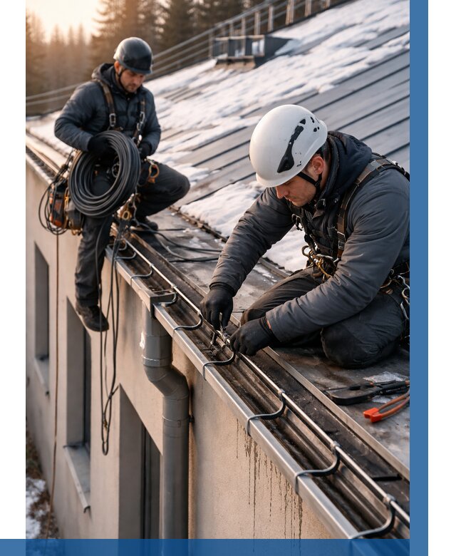 Монтаж греющего кабеля на кровле в Канаше от 462 р. | ВЫСОТНИК-Кна