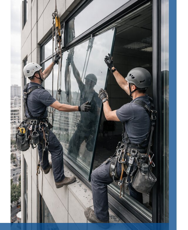 Замена стеклопакетов на высоте в Канаше от 5650 р. | ВЫСОТНИК-Кна