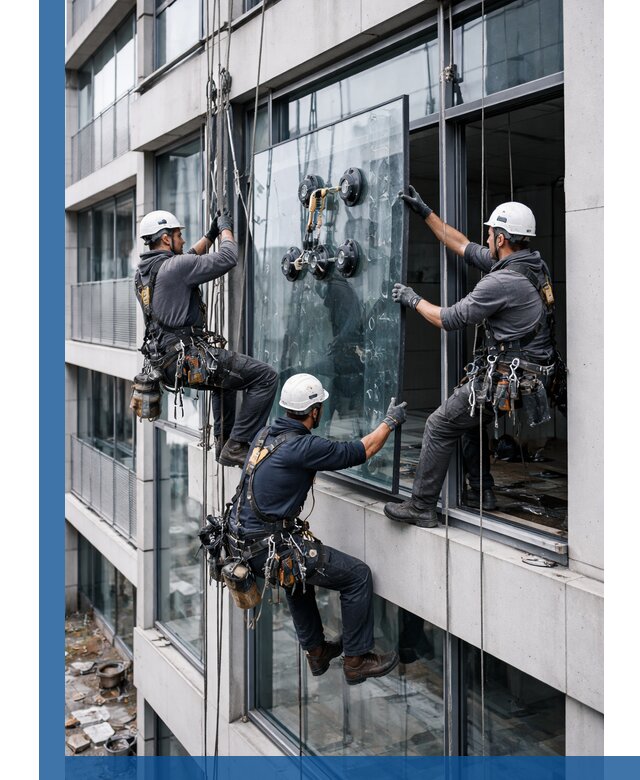 Фасадное остекление и монтаж витражей зданий в Канаше под ключ