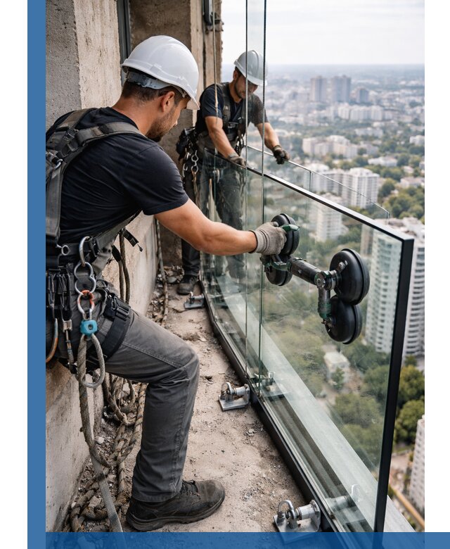 Монтаж стеклянных ограждений под ключ с гарантией в Канаше