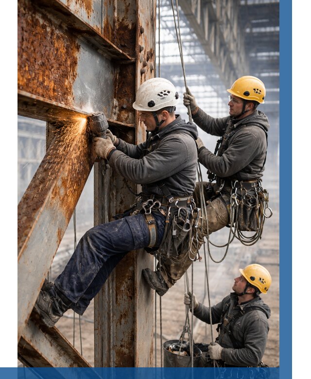 Зачистка металла от ржавчины в Канаше от 360 р. | ВЫСОТНИК-Кна