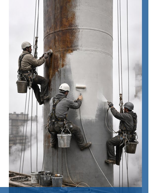 Покраска дымовых труб в Канаше от 8731 р. | ВЫСОТНИК-Кна