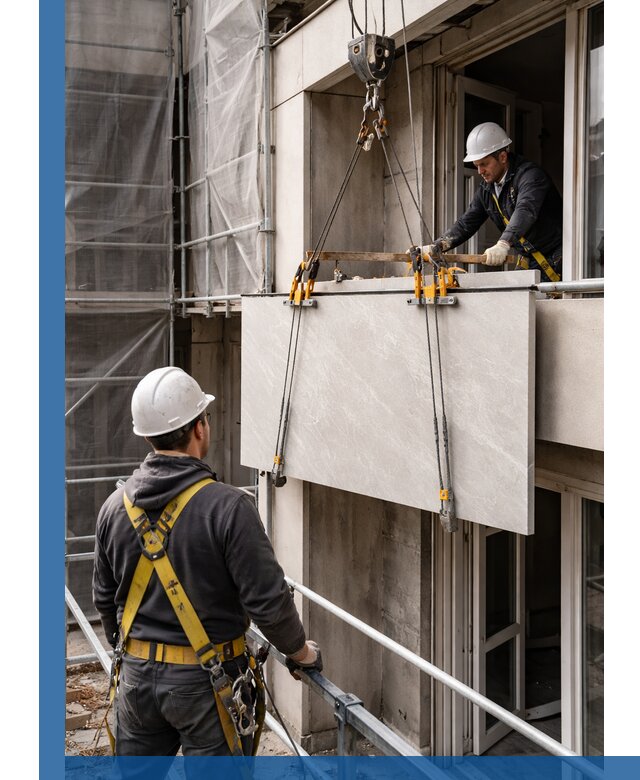 Подъем керамогранита на этаж в Канаше грузчиками и техникой