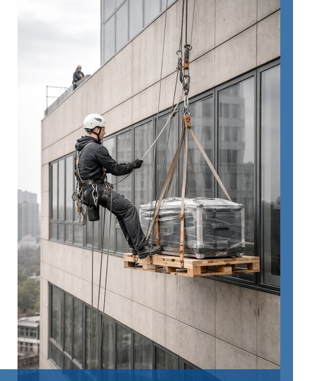 Спуск груза по фасаду в Канаше от 3595 р. | ВЫСОТНИК-Кна