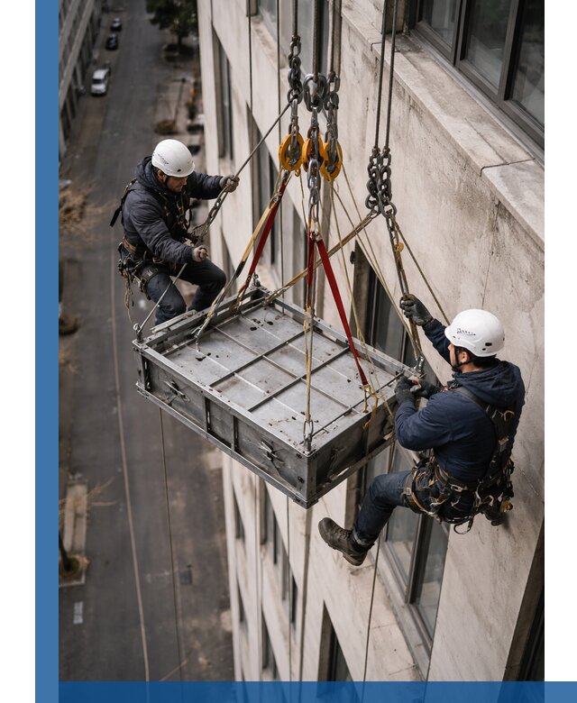 Спуск и подъем грузов по фасаду в Канаше для зданий