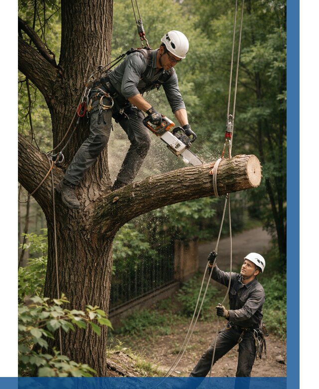 Спил деревьев альпинистами в Канаше от 8218 р. | ВЫСОТНИК-Кна
