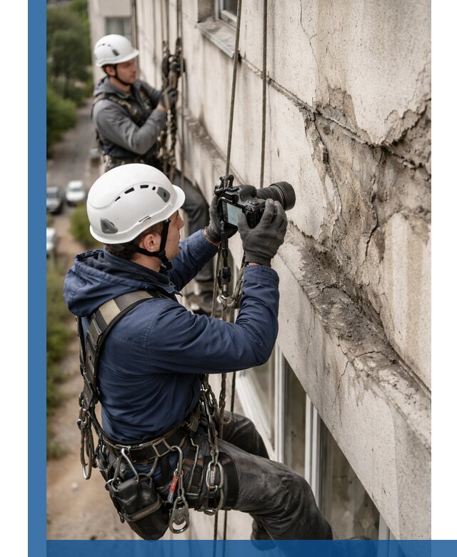 Фотофиксация дефектов фасада с высотной съемкой в Канаше
