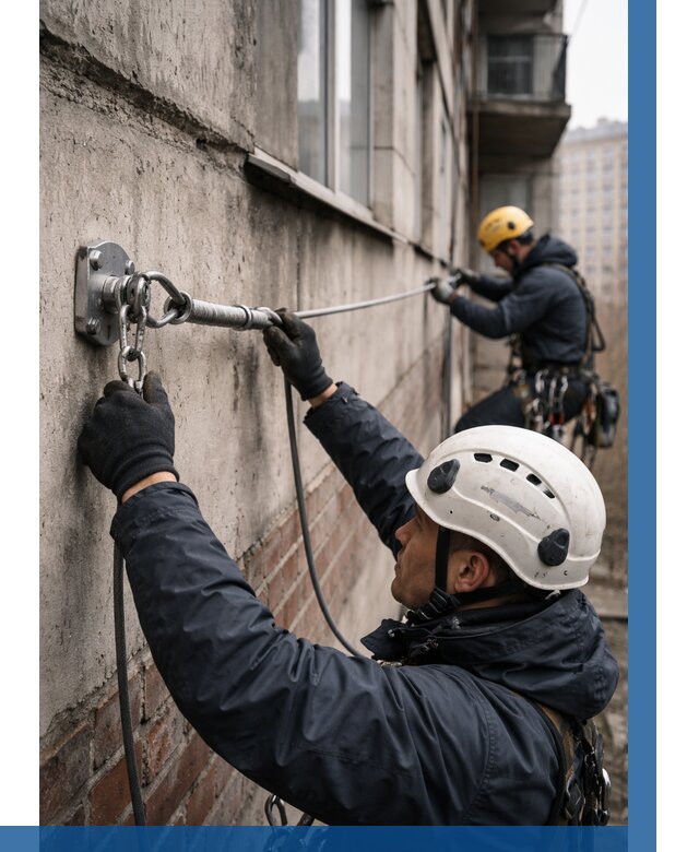 Монтаж анкерных линий в Канаше от 3082 р. | ВЫСОТНИК-Кна