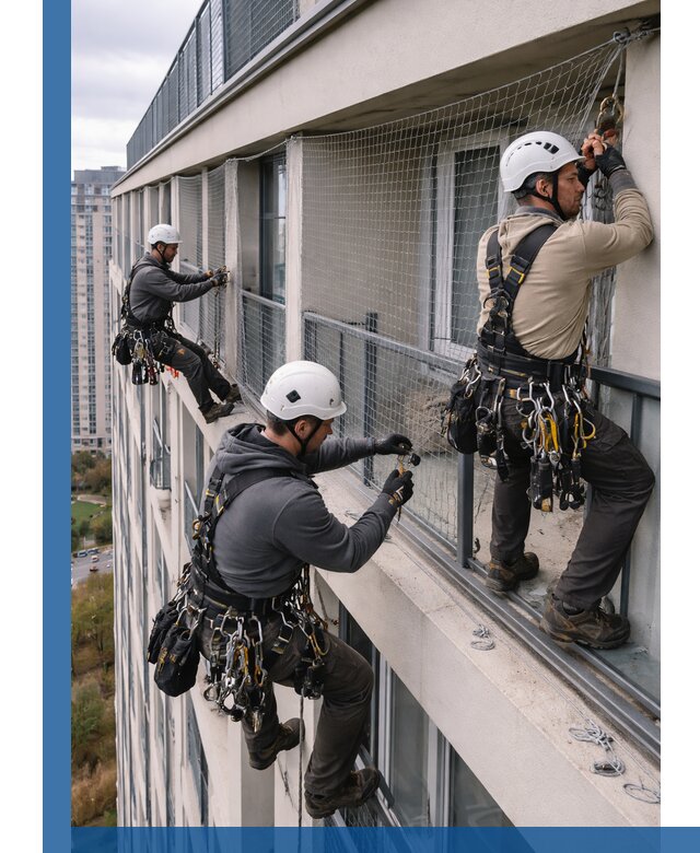 Профессиональный монтаж защитной сетки от птиц в Канаше